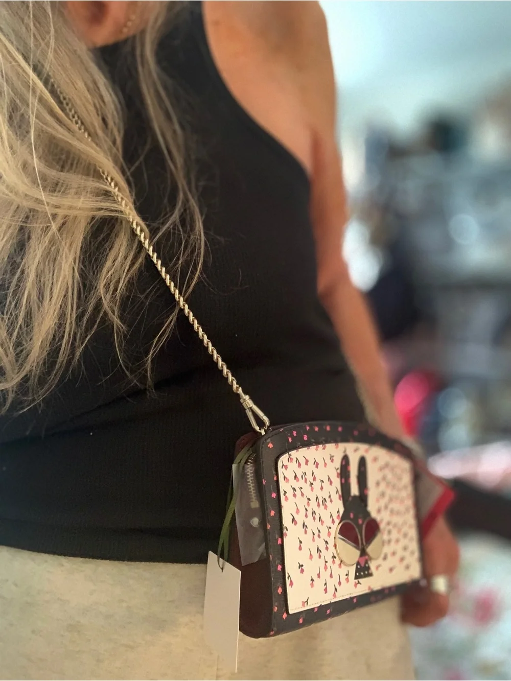 KATE SPADE NOVELTY SPADEMALS MONEY BUNNY E/W CROSSBODY BAG NWT